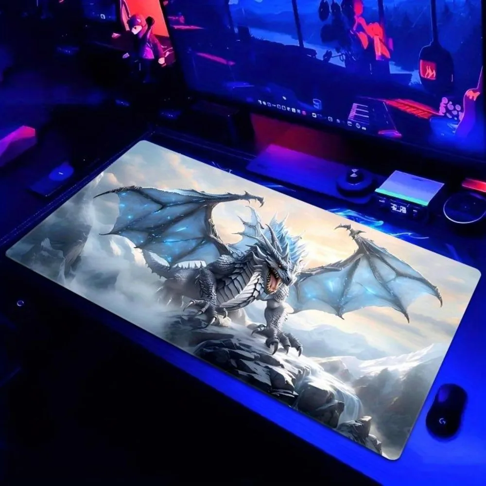 Iceberg and Dragon, grand tapis de jeu, en caoutchouc naturel, alfombrilla ratón, tapis de souris grande taille, tapis de souris xxl