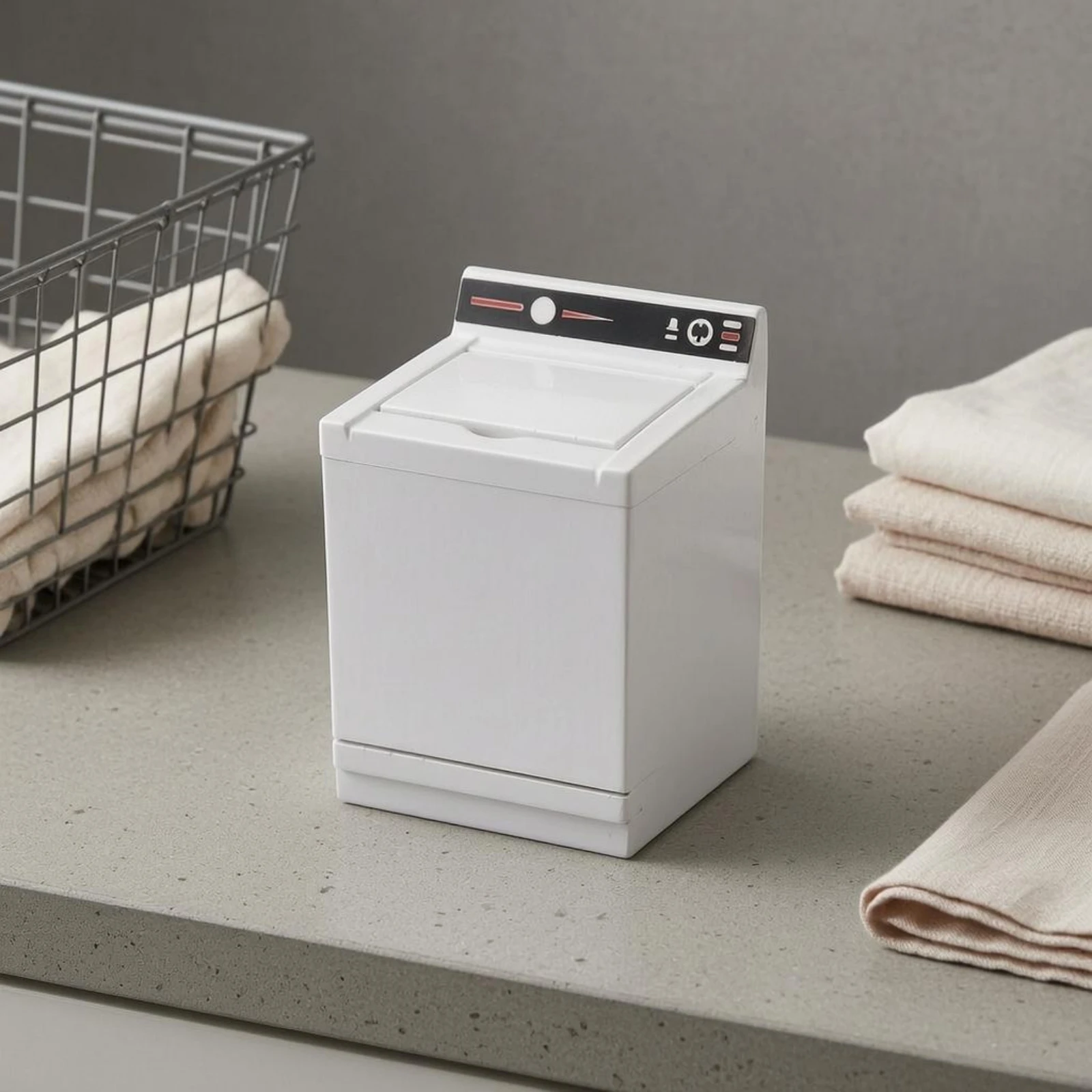 

Dollhouse Washing Machine White Finish Miniature Washing Machine Dollhouse Washer Birch Wood Toy House Decor Compact Size