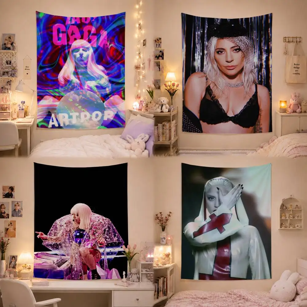 

hot singer lady gaga Flag Digital Printing Banner for Garage Wall Out Door Decoration