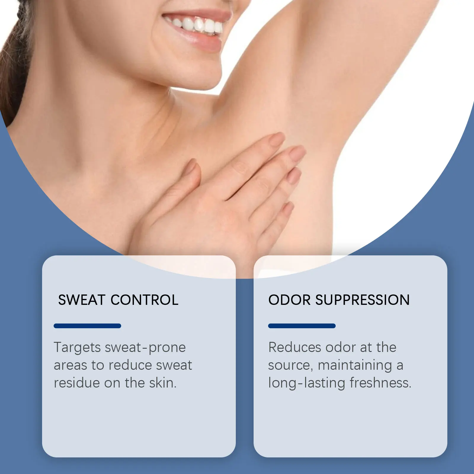 مزيل عرق مضاد للتعرق تحت الإبط، كرة دوارة للإبط، يقلل من العرق، يدوم طويلاً، منعش ومقاوم للعرق، عصا إزالة رائحة الجسم