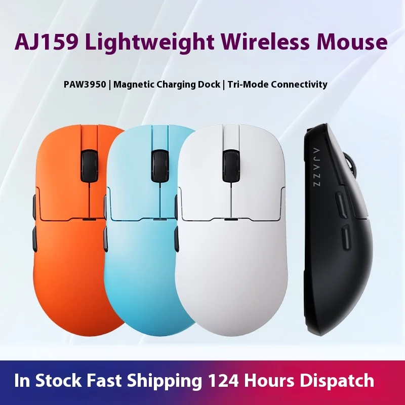 Ajazz Aj159 Aj179 Apexwireless E-Sports Mouse Bluetooth Paw3950 With Seat Charger Third Mock Exam Game Computer Peripheral