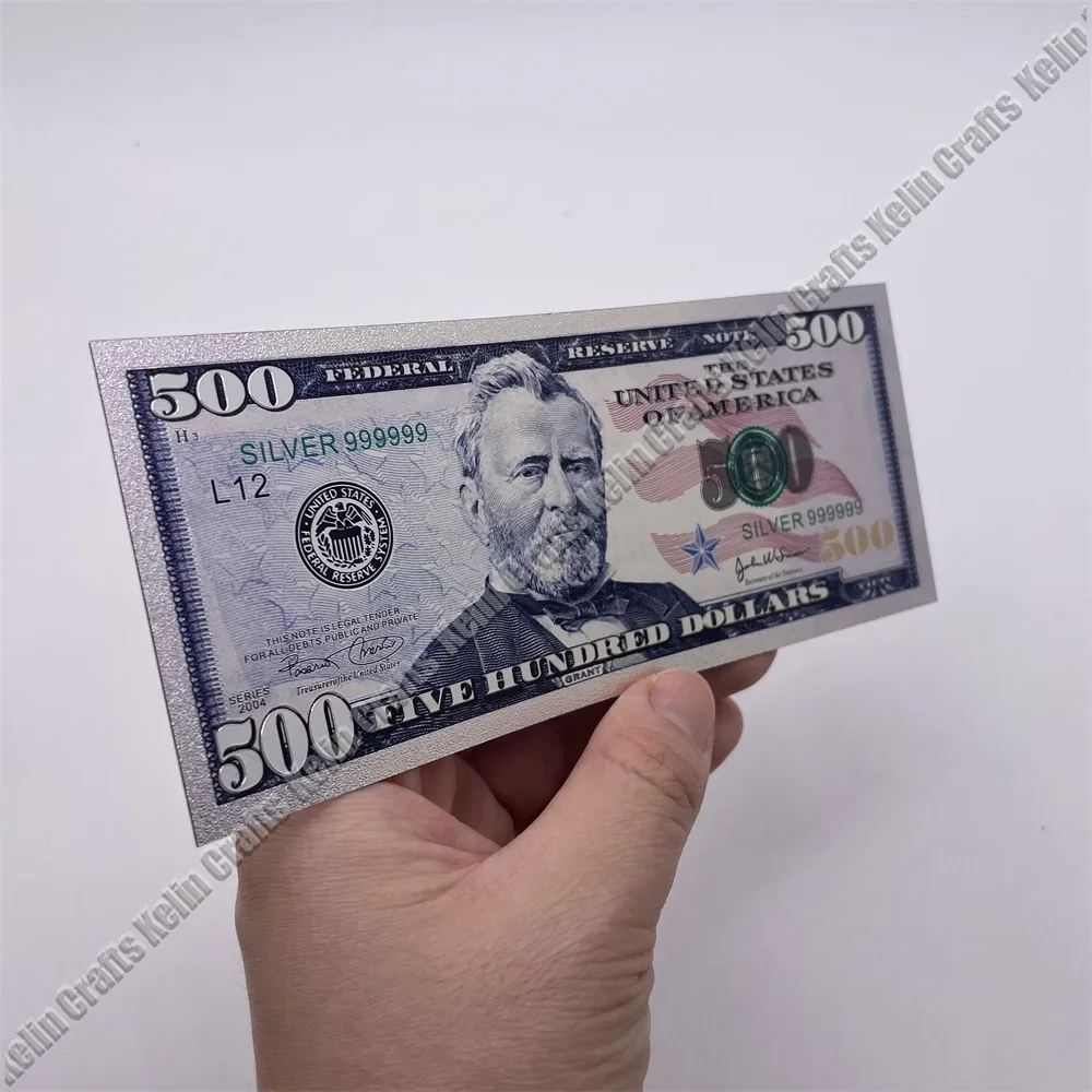 الأوراق النقدية الذهبية منتجات جديدة الأوراق النقدية الأمريكية 500 دولار فضة 999 الأوراق النقدية الولايات المتحدة الأمريكية هدايا تذكارية