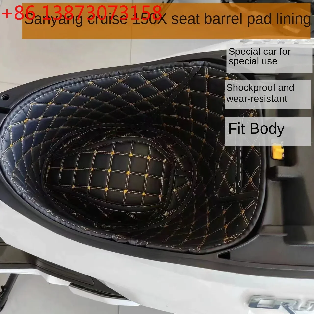 Motorcycle PU Rear Trunk Cargo Liner Protector For Sym Jet X 125 / 150 / 200