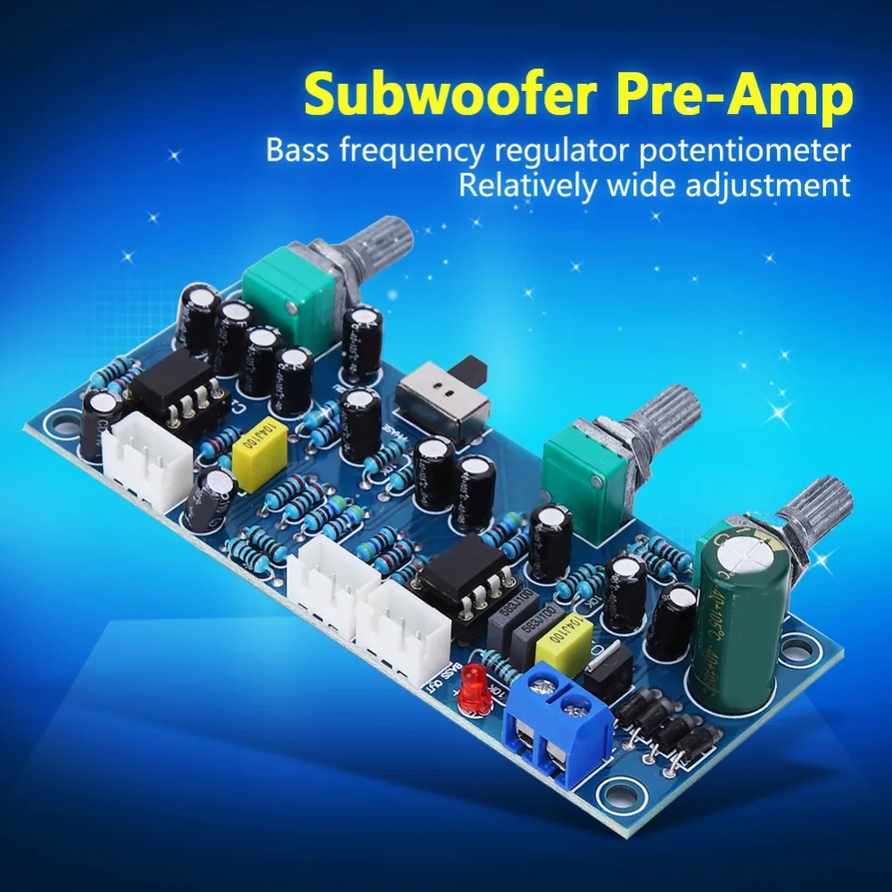 

NE5532 78M12 Preamp Board DC 12-30V / AC 9-20V Independent Interfaces Low Pass Filter HIFI Precise Sound Control