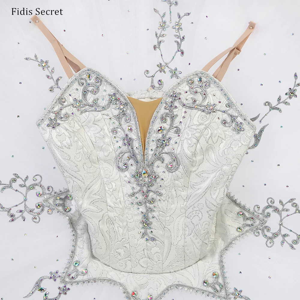 Crianças branco clássico panqueca ballet tutus vestido, meninas bailarina bela adormecida dança desempenho/conpetição trajes de palco