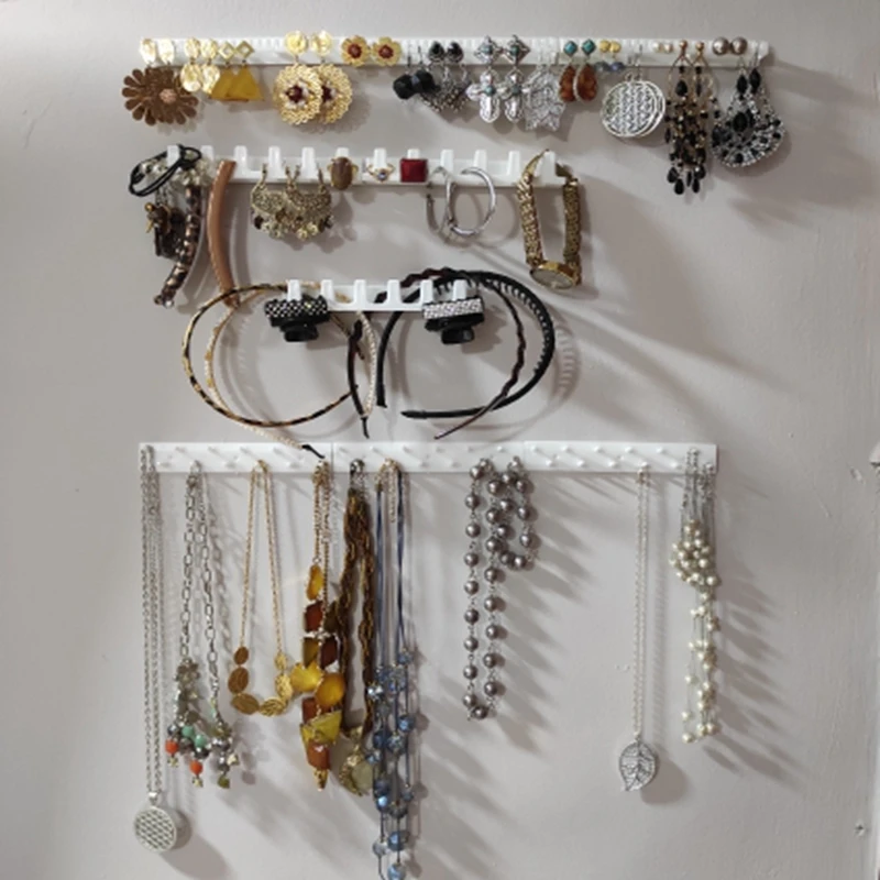 9 Pcs Adhesive Paste Wall Hanger Storage Jewelry Display Jewelry Hooks Holder Storage Organizer Earring Ring Necklace Hanger