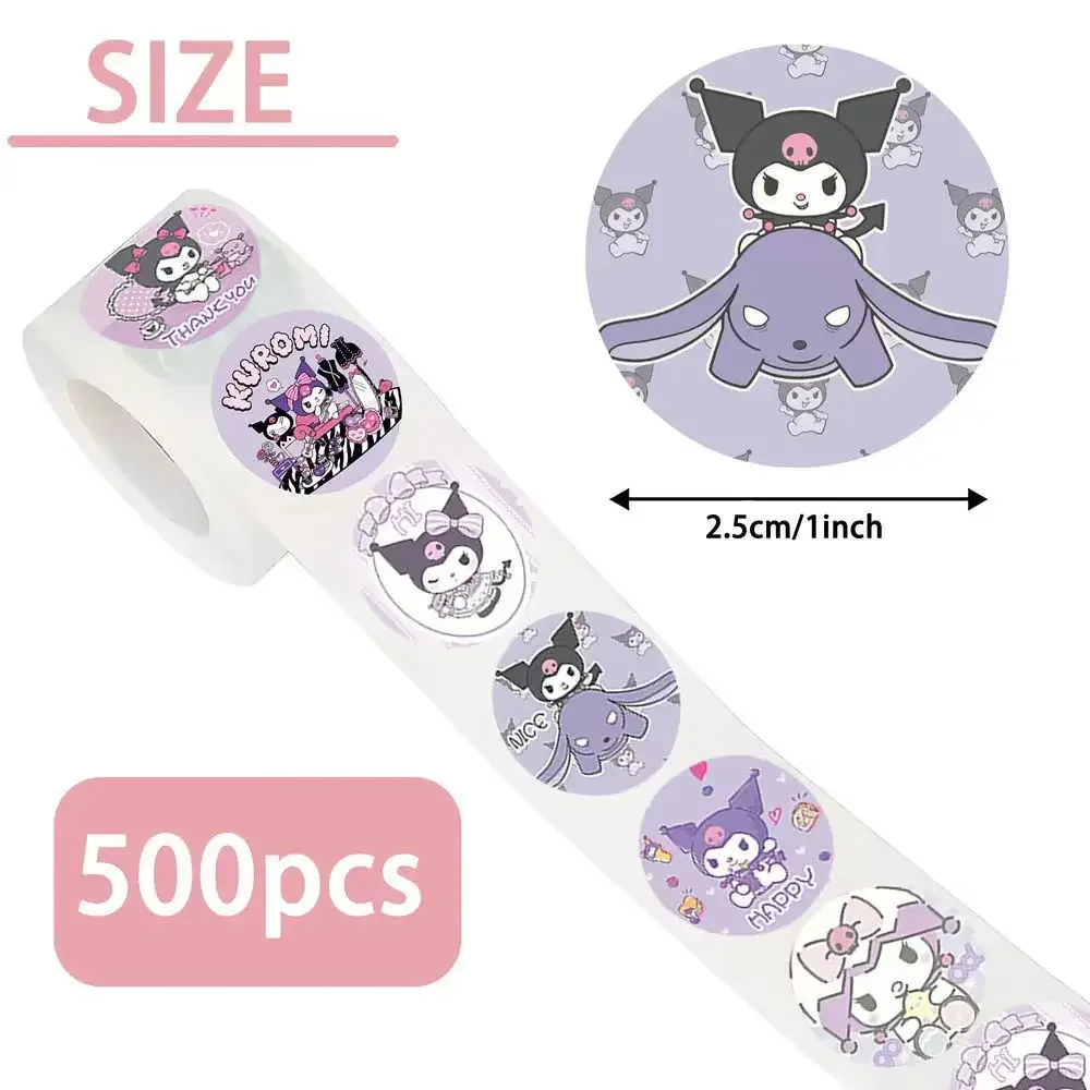 500Pcs/Set Sanrio Kawaii Stickers Scrapbook Gift Stationery Label Stickers Handmade Kuromi birthday gift