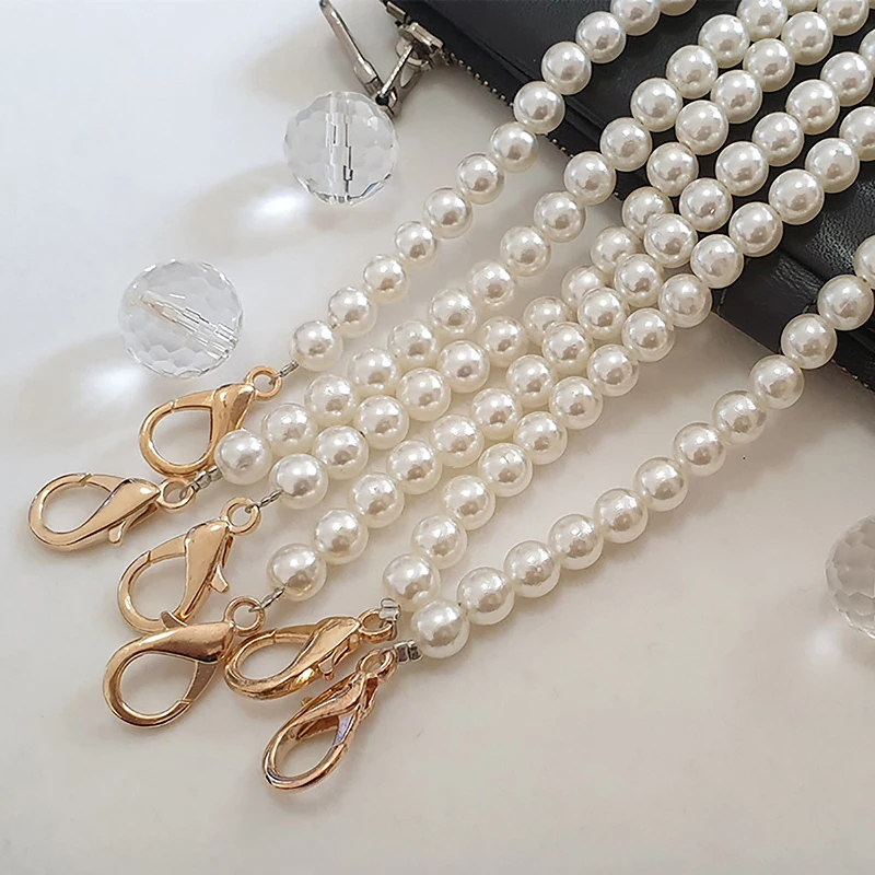 Detachable Anti-lost Pearl Bags Strap Universal Handbag Handles DIY Purse Replacement Long Beaded Chain Bags Accessories