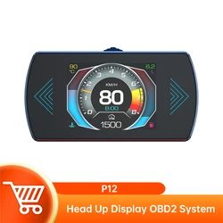 P12 Head Up Display OBD2 System Car Digital Speed Projector On-Board Computer Speedometer Water Oil Temp Electronics Accessories