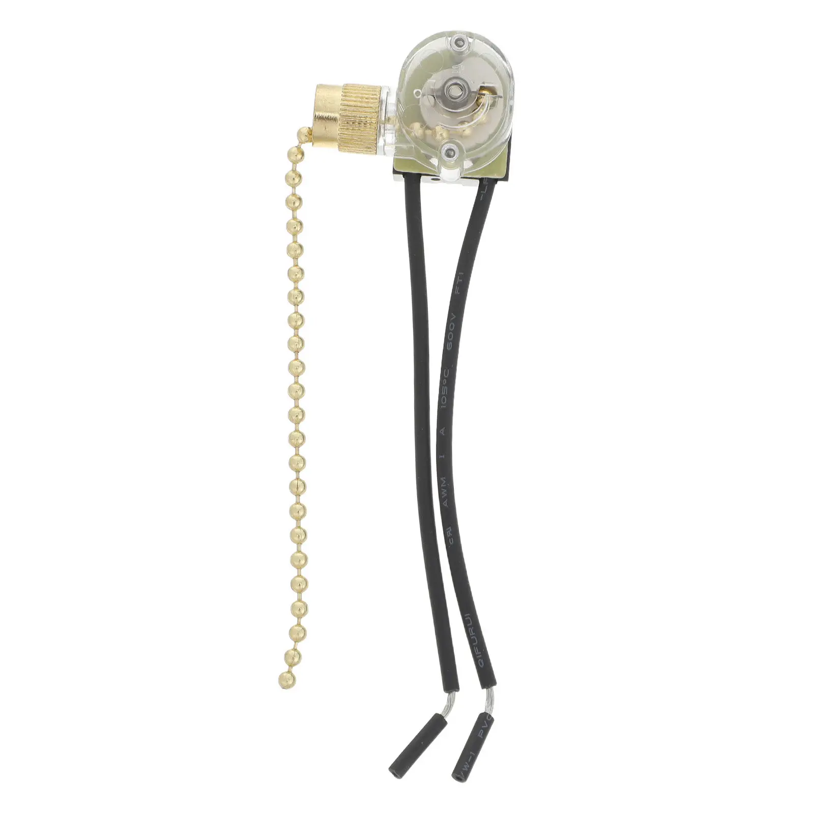 Fan Pull Chain Switch Golden Ceiling Fan Light Lamp Replacement Eco-Friendly Premium Material Easy Install Two-Wire Zipper