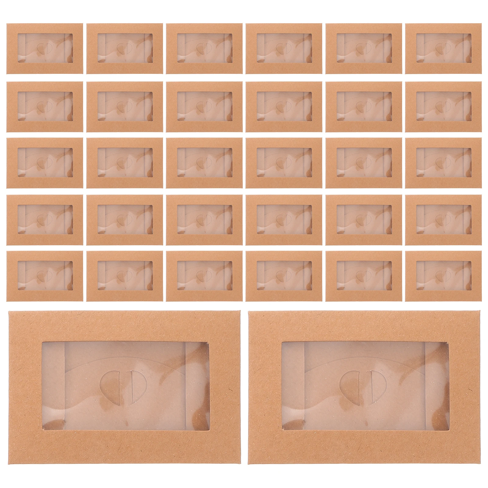 

50 Pcs Creative Invitation Set Cards Paper Envelopes Wedding with Heart Clasp Sleeves Cash Khaki Decorative Office