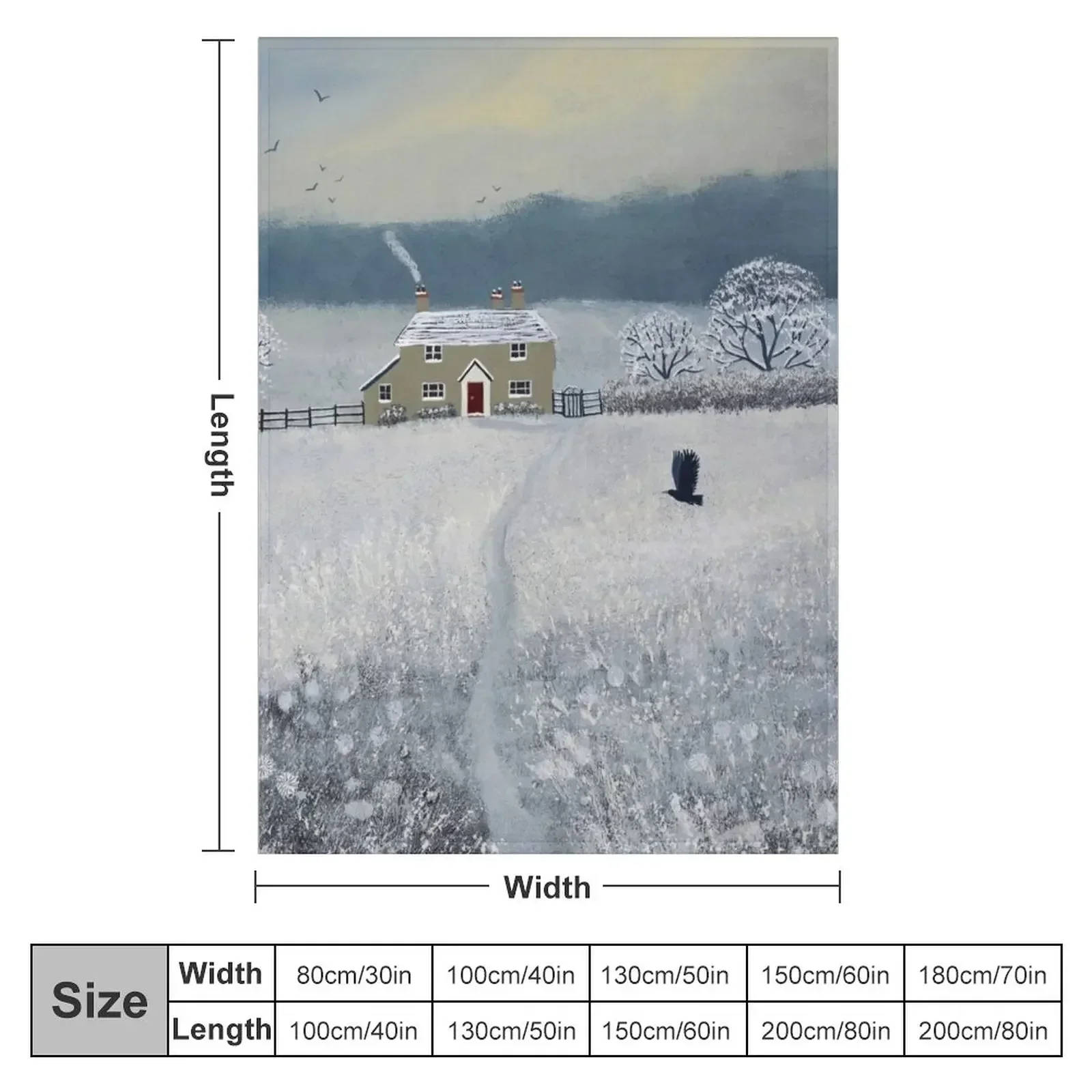 New The Path to Winter Cottage Throw Blanket couch cozy soft plush fuzzy picnic outdoor blanket