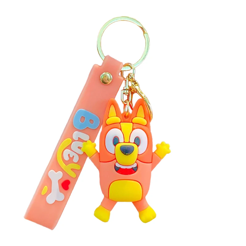 Bluey أنيمي نموذج لجسم الدمى المفاتيح الإبداعية لطيف البنغو حقيبة الملحقات على ظهره تزيين مُثبت الهاتف الشنق اللعب هدية