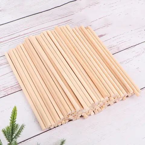 100 Pcs Dowel Hardwood Dowels Half Round Supplies Rods Wooden Small Sticks Bamboo