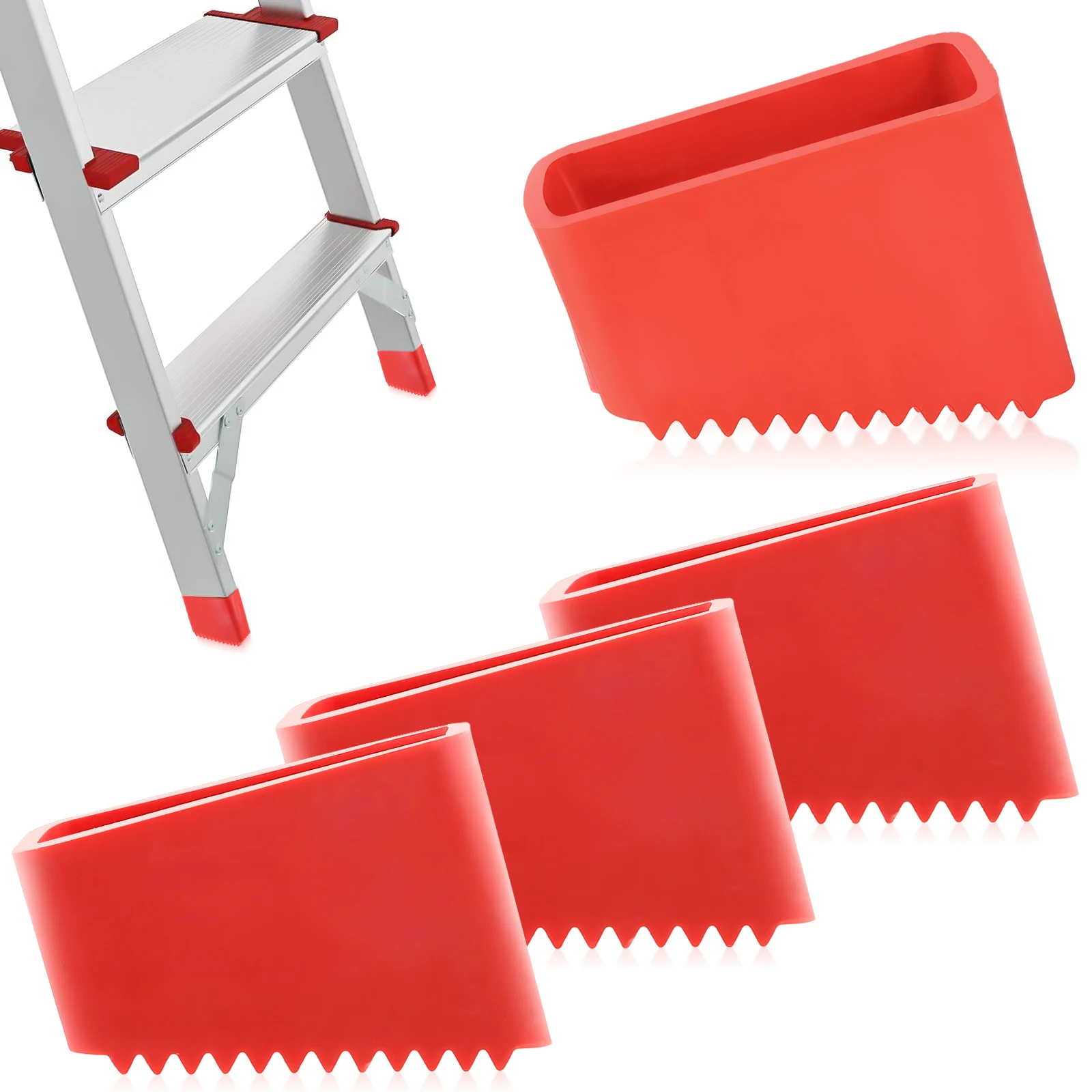 4Pcs Non-Slip Telescoping Folding Step Screw On Ladder Feet Folding Step Screw On Ladder Feet Foot Pads Foot Protective Covers