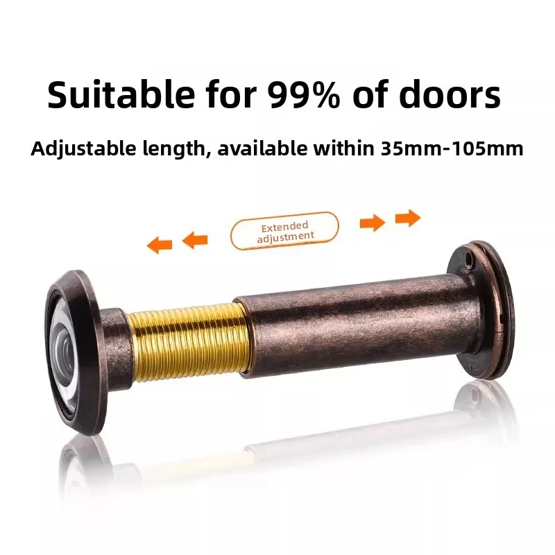Wide Angle 200 Degree Home Security Peephole Cat Eye  HD Glass Lens Door Viewer for Enhanced Home Safety