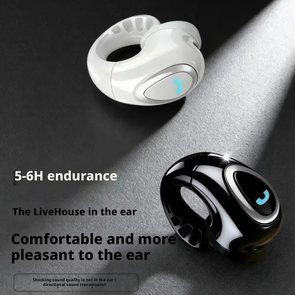 Single Ear Bluetooth 5.4 Headset Open Ear Wireless Earbuds Clip On Earphone Earhook Clipbuds Noise Reduction HIFI Stereo Headset view 4