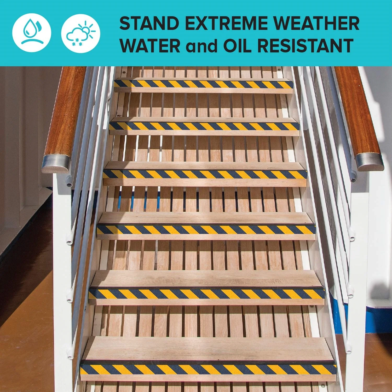 Anti Slip Tape, Suitable for the Best Grip, Friction, and Grinding Adhesive for Indoor and Outdoor Stairs and Steps, Black Yello