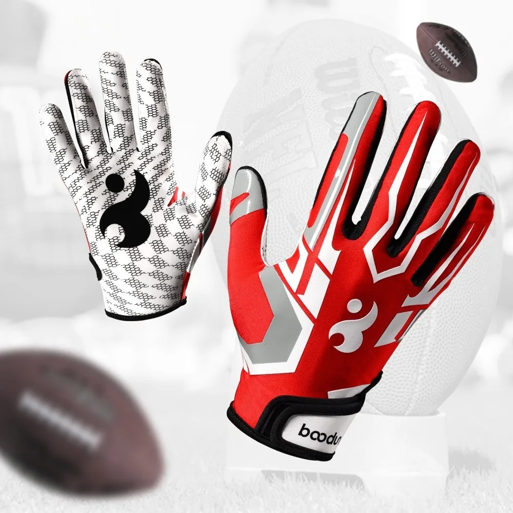 American training football gloves, outdoor silicone anti slip full finger softball sports baseball protective gloves