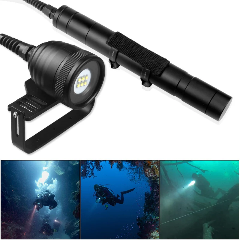 Waterproof 4500 Lumen 6 LED Underwater 200m with 5 Modes Diving Flashlight Support Professional Diving / Photographic Supplement