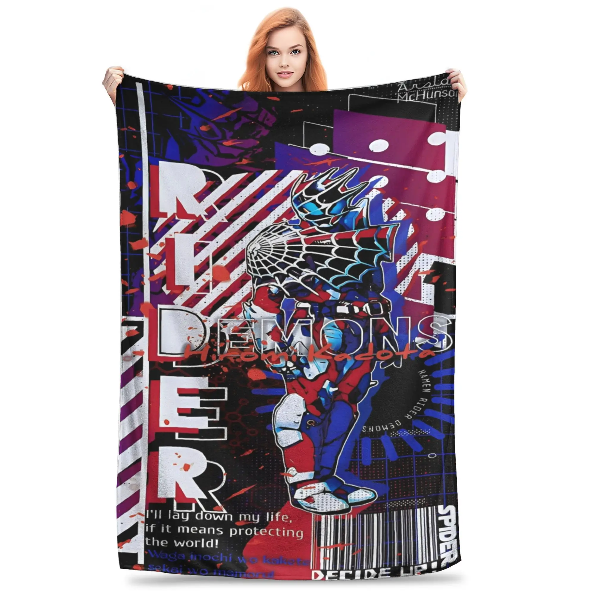 

kamen rider anime Merch Blanket Warm Cozy Fluffy Throw Blankets for Couch 50x60 Inches Multiple Sizes Bedspread