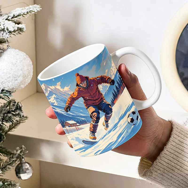 Skiing Soccer Skills Mastering the Winter Field Mug with a bottle opener function of 2026 Major Football Event