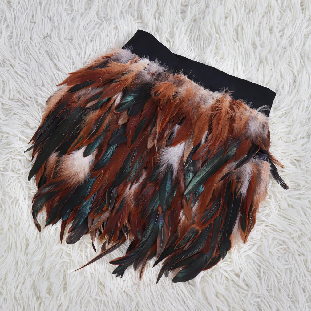 Irregular Dance Skirt Gothic Festival Carnival Party Dance Summer Women's Fashion Feather Skirt Bar Jazz Multi-color Short Skirt