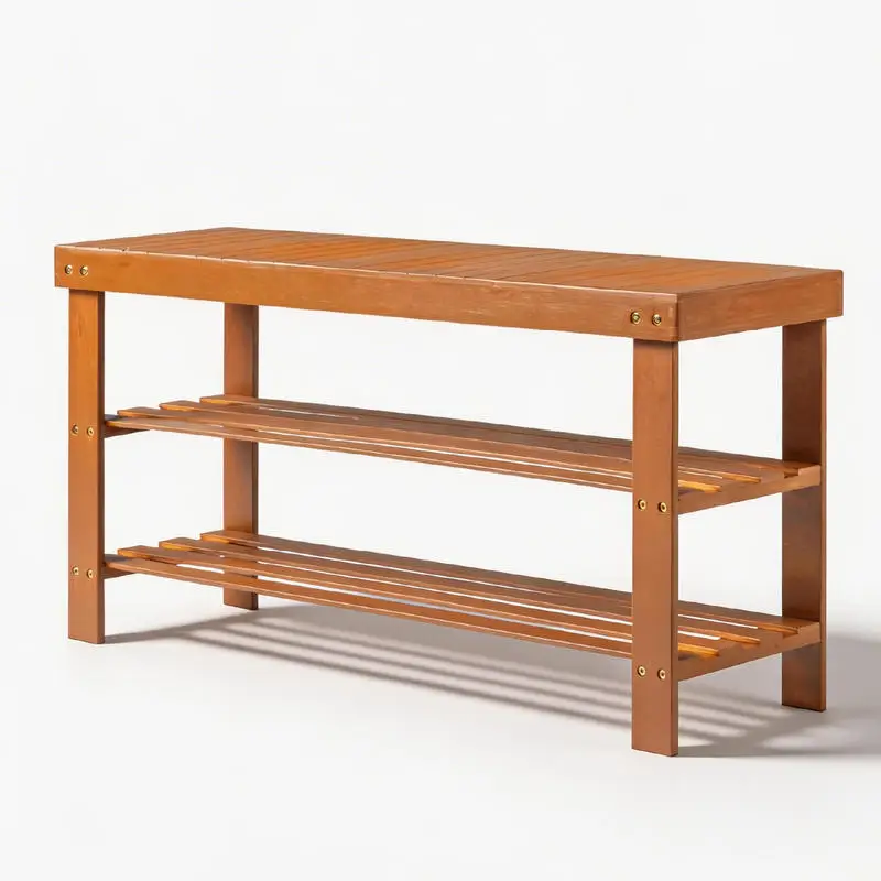 

3-tier Bamboo Shoe Rack, 90*28*45cm, Walnut Color
