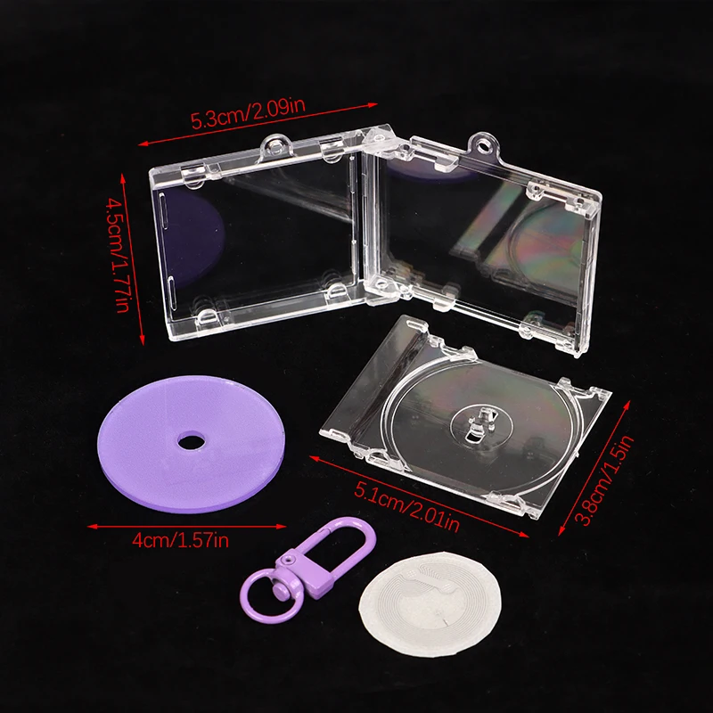 NFC Blank Album CD Case Keychain With NFC Sticker CD Player Keyring Peripheral Commemorative Album Key Holder DIY Bag Pendant