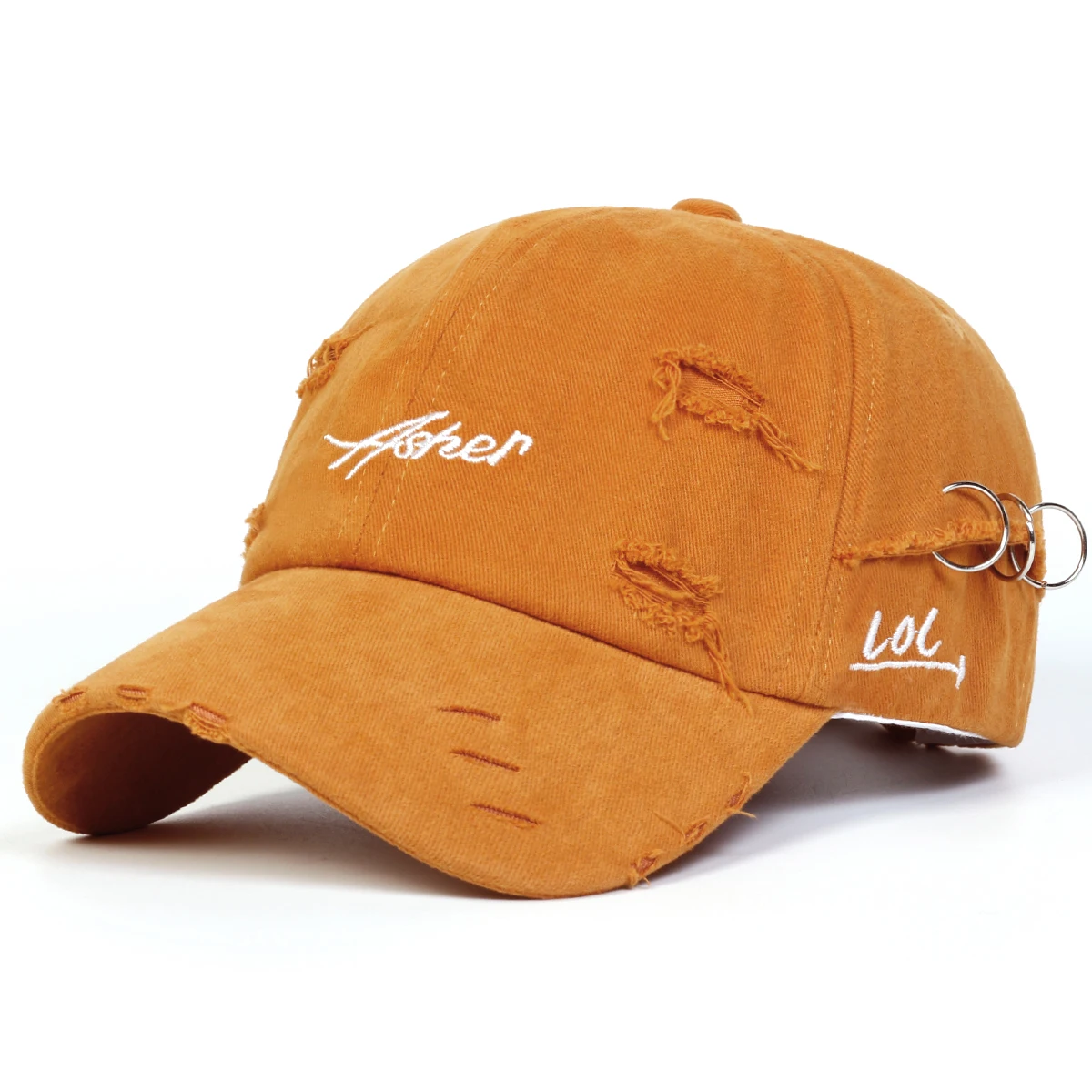 Unisex Asher Stickerei Loch-Eisenring Baseballkappen Frühling Herbst Outdoor Sonnenschutz Hut Verstellbare Lässige Trucker-Mützen – Detail 9