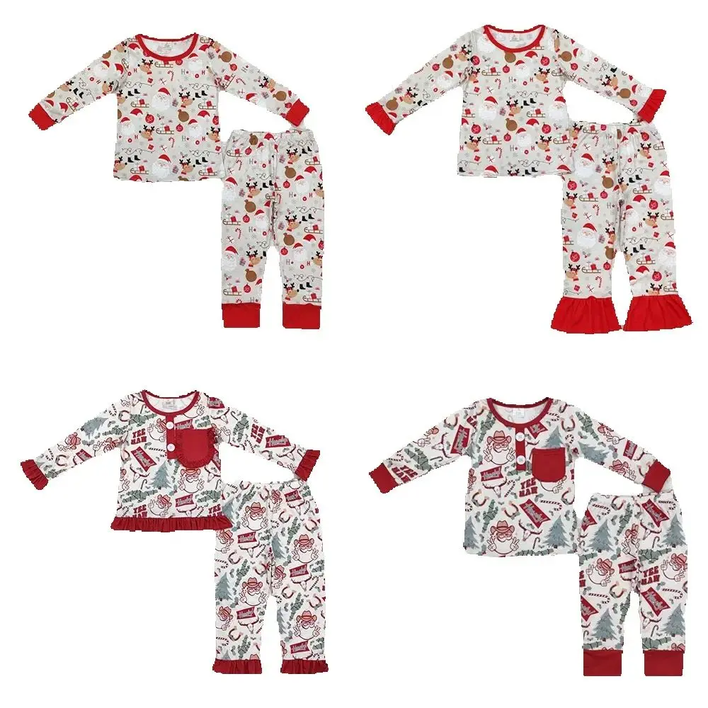 

Christmas Santa ClausPajamas Boys Pajamas Lovely Girls Boutique Pajamas Sets Kids Pajamas Girls Sleepwear Nightwear Clothes Sets