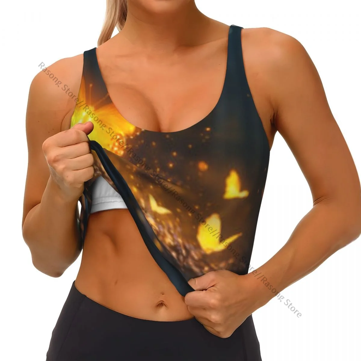 حمالة صدر رياضية للنساء للجري ملابس اليوغا سترة ليلة ساحرة في الغابة تجمع سترة اللياقة البدنية