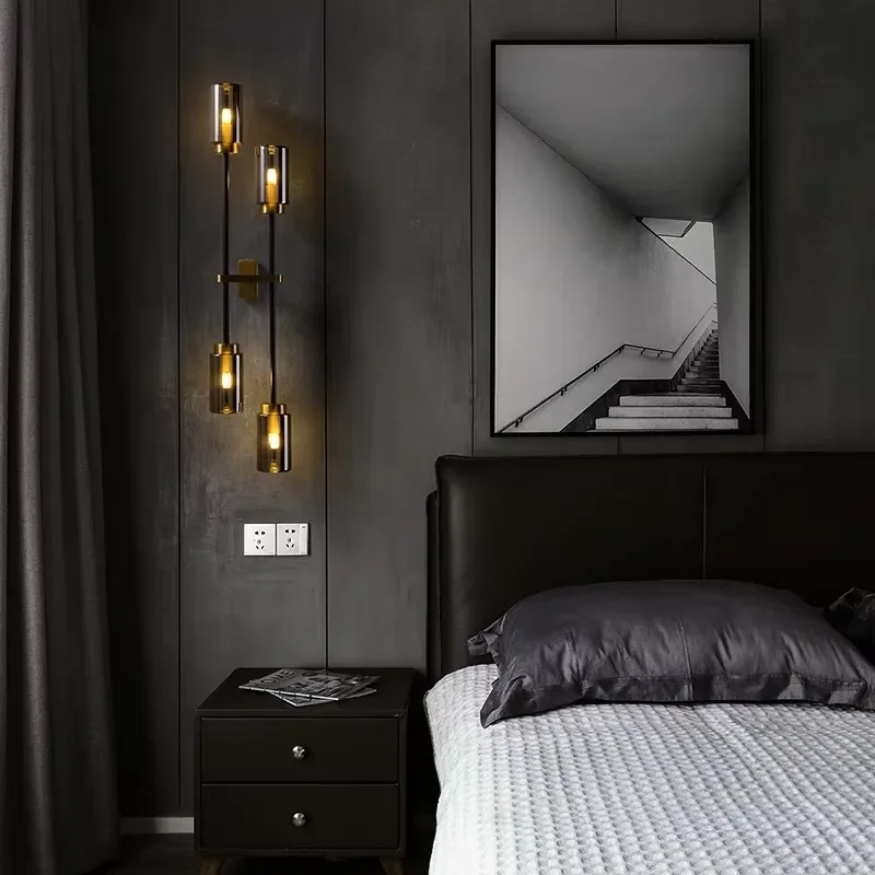 Modern LED Wall Lamp Glass Shade Indoor Lighting Fixture for Bedroom Bedside Living Room Corridor Hallway Home Decor Sconce