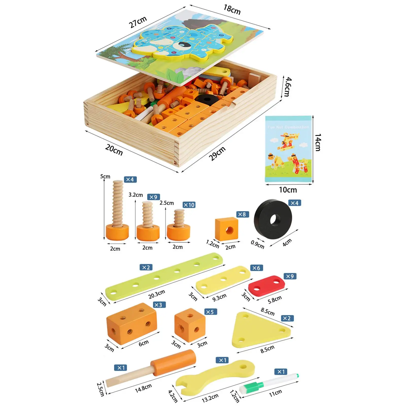 Wooden Nuts and Bolts Set Montessori Toys Development Matching Shape Color for Preschoolers Boys Girls 3 Year Olds Great Gifts