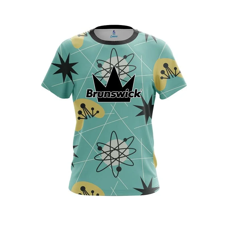 New Men Brunswick Cute Garden Gnome Floral Split Color Bowling Jersey Short Sleeve Performance Sports Tee Fan Casual Streetwear