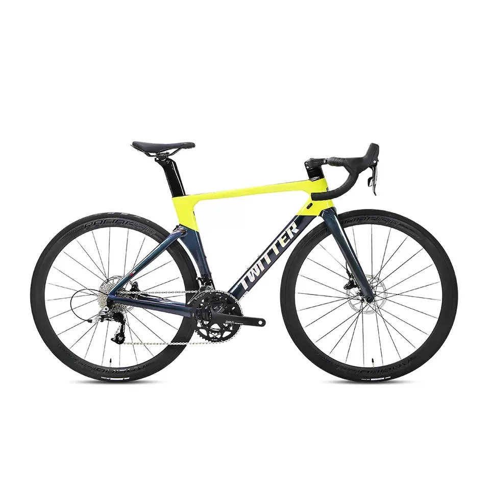 Twitter Cycle Disc Shimano 105/R7000 22 Speed Racefiets 700c Fiets Holografische Race Carbon Racefiets Met Schijfrem