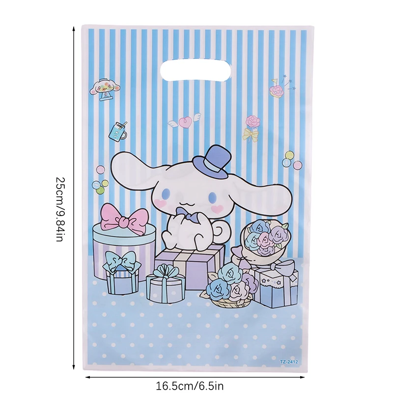 Sanrio-プラスチックギフトバッグ,小さな誕生日パーティーの装飾,パールフィルム,バッグ,女の子のパーティー用品,装飾,10個