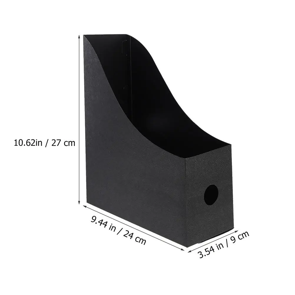 3pcs File Holders Black PP Desk Rack Folder Organizer Student Document Storage Magazine Rack Book Bin Office Accessories