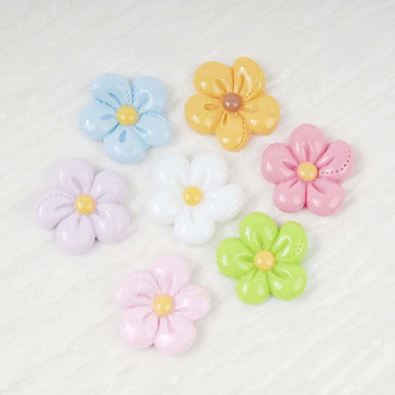 10/100pcs Flower Resin Patch Scrapbook DIY Resin Craft Handicraft Material Hair Clip Cup Album Hairpin Accessories Decoration