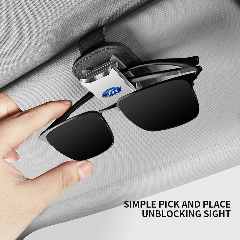 Leather Car Glasses Clip For Ford Explorer Edgs Fusion Expedition Mustang 2017-2020 Auto Smart Card Key M3N-A2C93142600 Goods