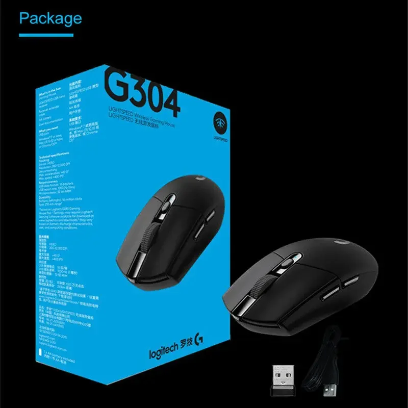 Классическая беспроводная игровая мышь Logitech G304/305, быстрый отклик и длительный срок службы батареи, точное позиционирование, несколько вариантов цвета
