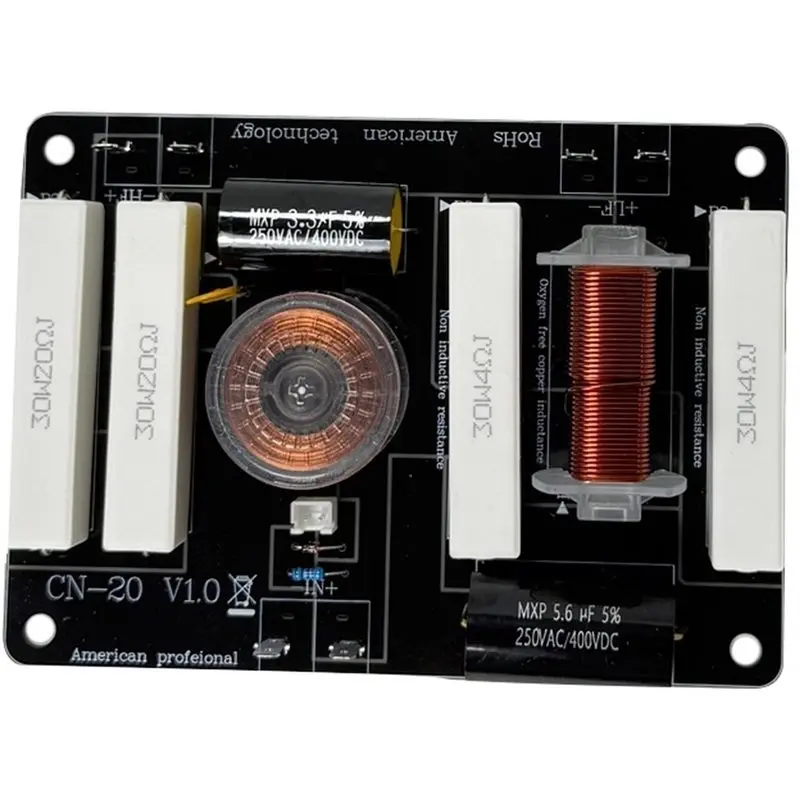 A97I-CN-20 High Quality 2-Way Speaker Crossover 450W 3000Hz Audio Crossover For 8-12 Inch Speakers 25-44Mm Tweeter