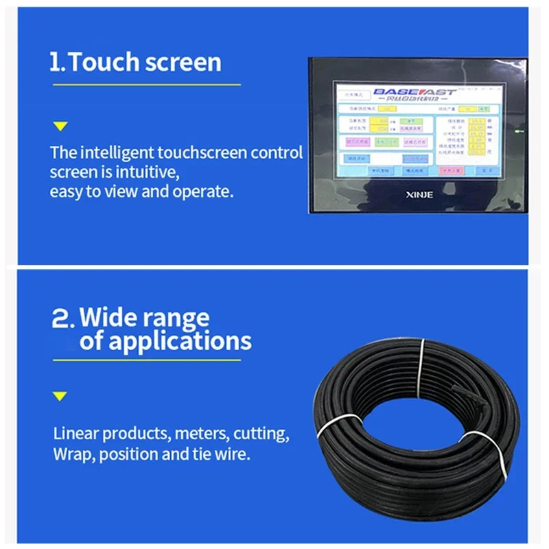 Máquina bobinadora de corte y pelado de cables eléctricos, función de corte de matriz de conteo automático Digital 4 en 1