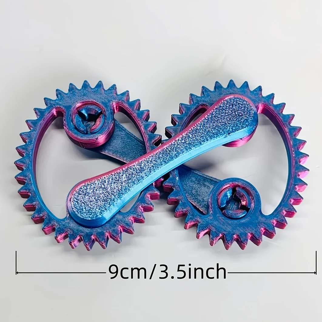 random color smooth rotation 3D printing decompression gear, desktop small object decompression artifact