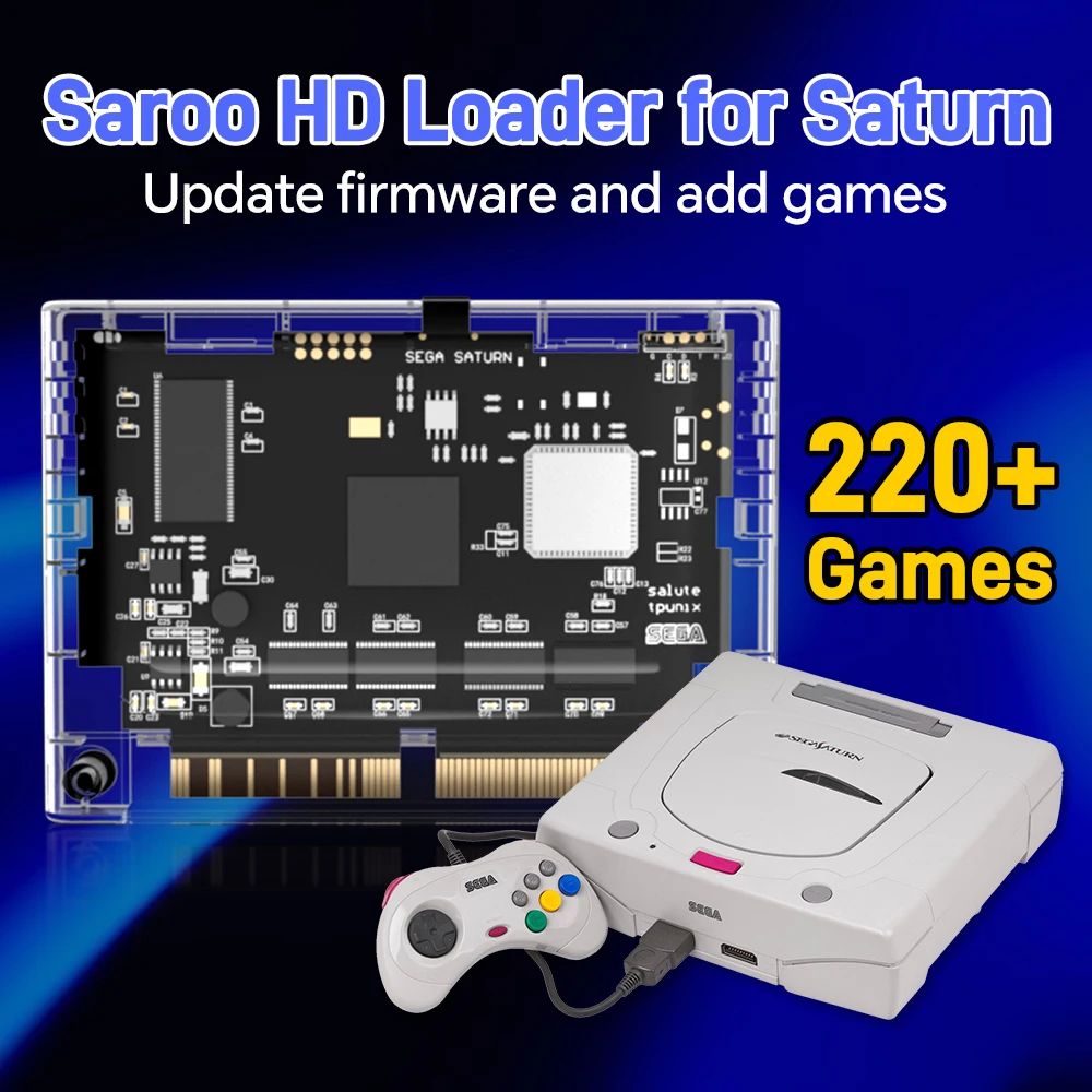 

New Saroo HDLoader For Saturn for Sega Saturn Game Cartridge Support TF Menory Card With 220+Games Game&Firmware Update Support