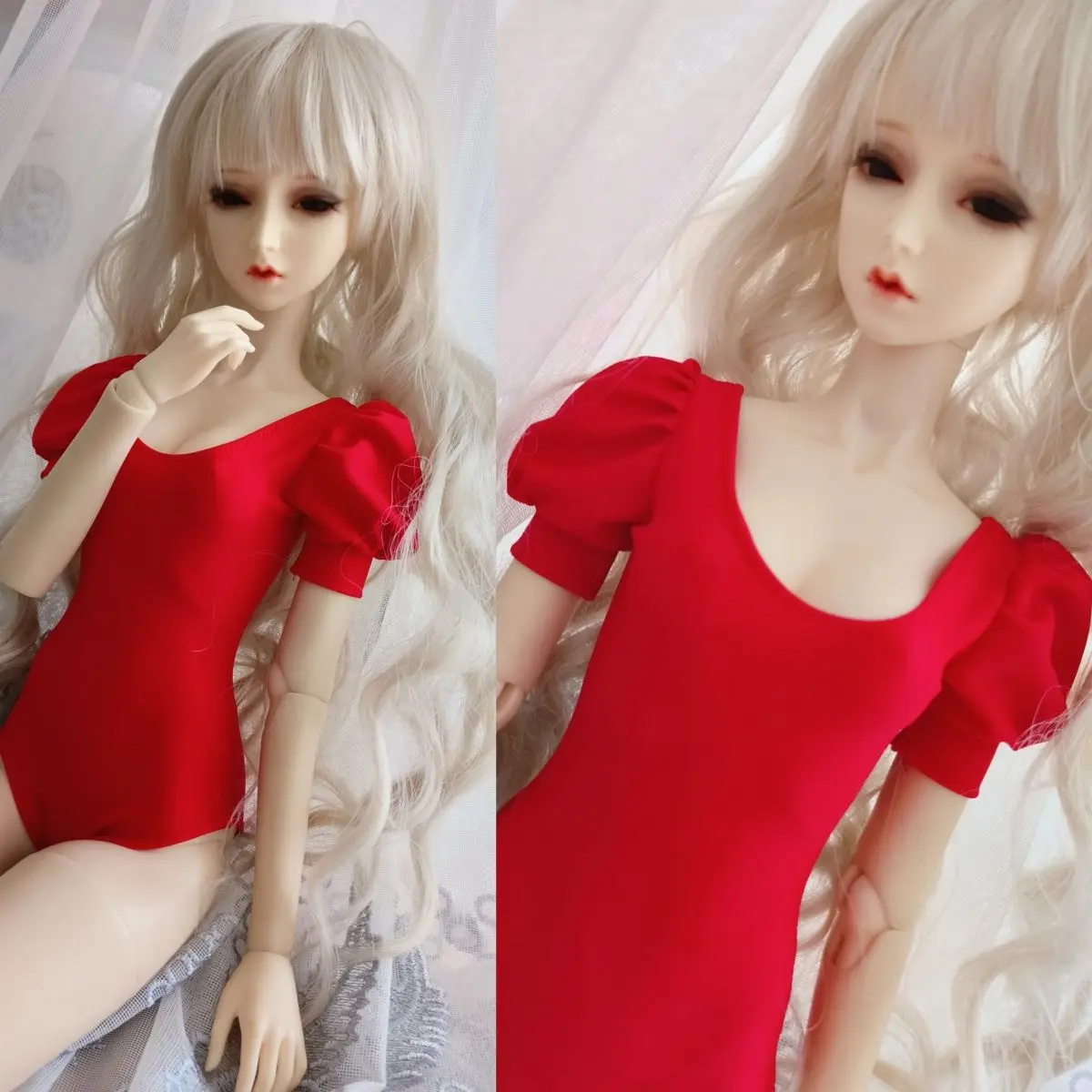 

New 60cm Doll Clothes Swimsuit for 1/3 Bjd Doll Sleeve Diy Girl Toys Dress Up Fashion Doll Accessories