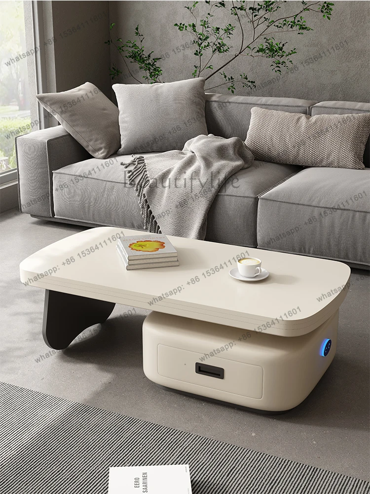 Electric lifting coffee table dining table dual-purpose multi-function folding dining table two-in-one