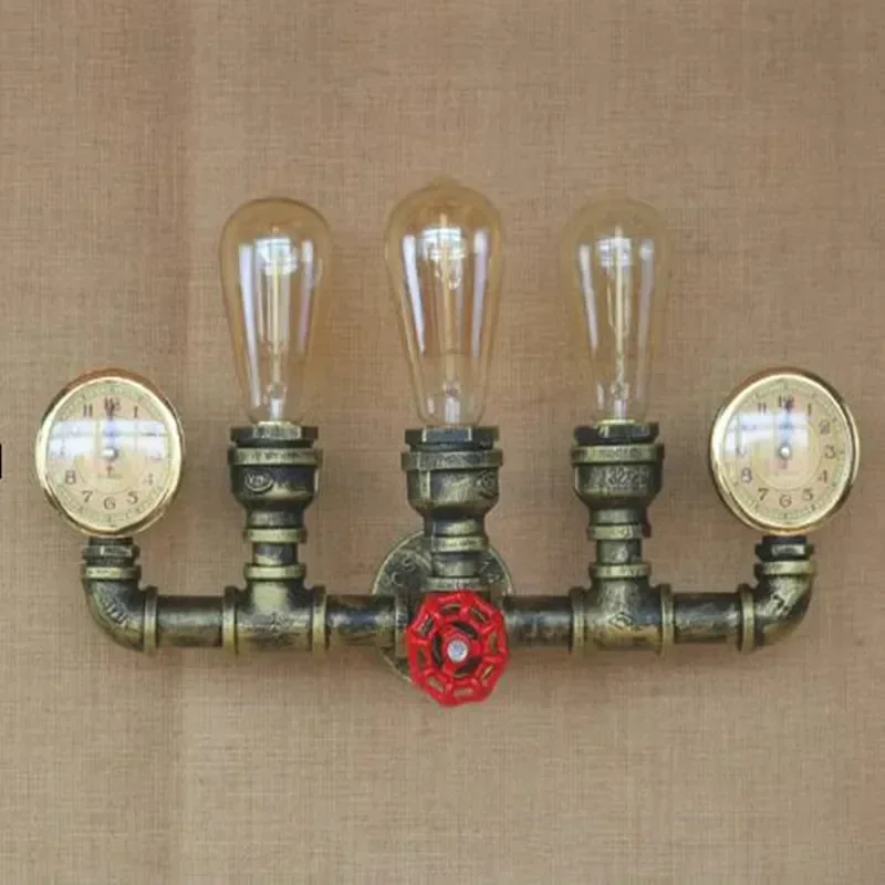 Tubo de água criativo lâmpada de parede do vintage luz led edison retro loft estilo industrial arandela luminárias arandela lampara pared