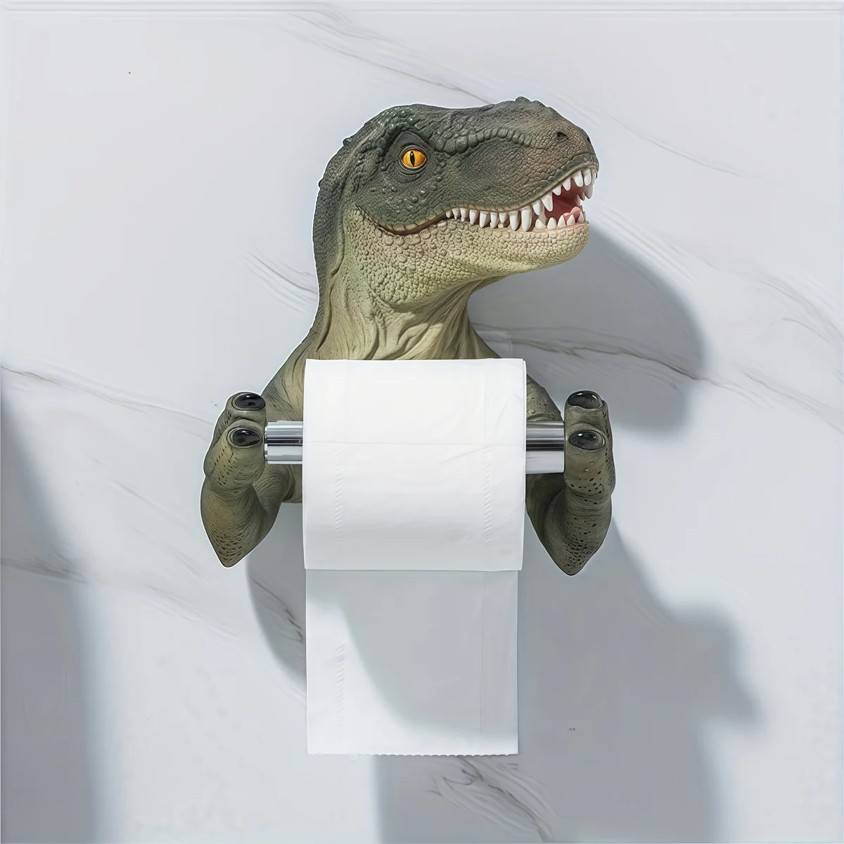 Porte-papier hygiénique mural créatif dinosaure 3D, pour salle de bain, salle de douche, porte-papier hygiénique mural, porte-mouchoirs