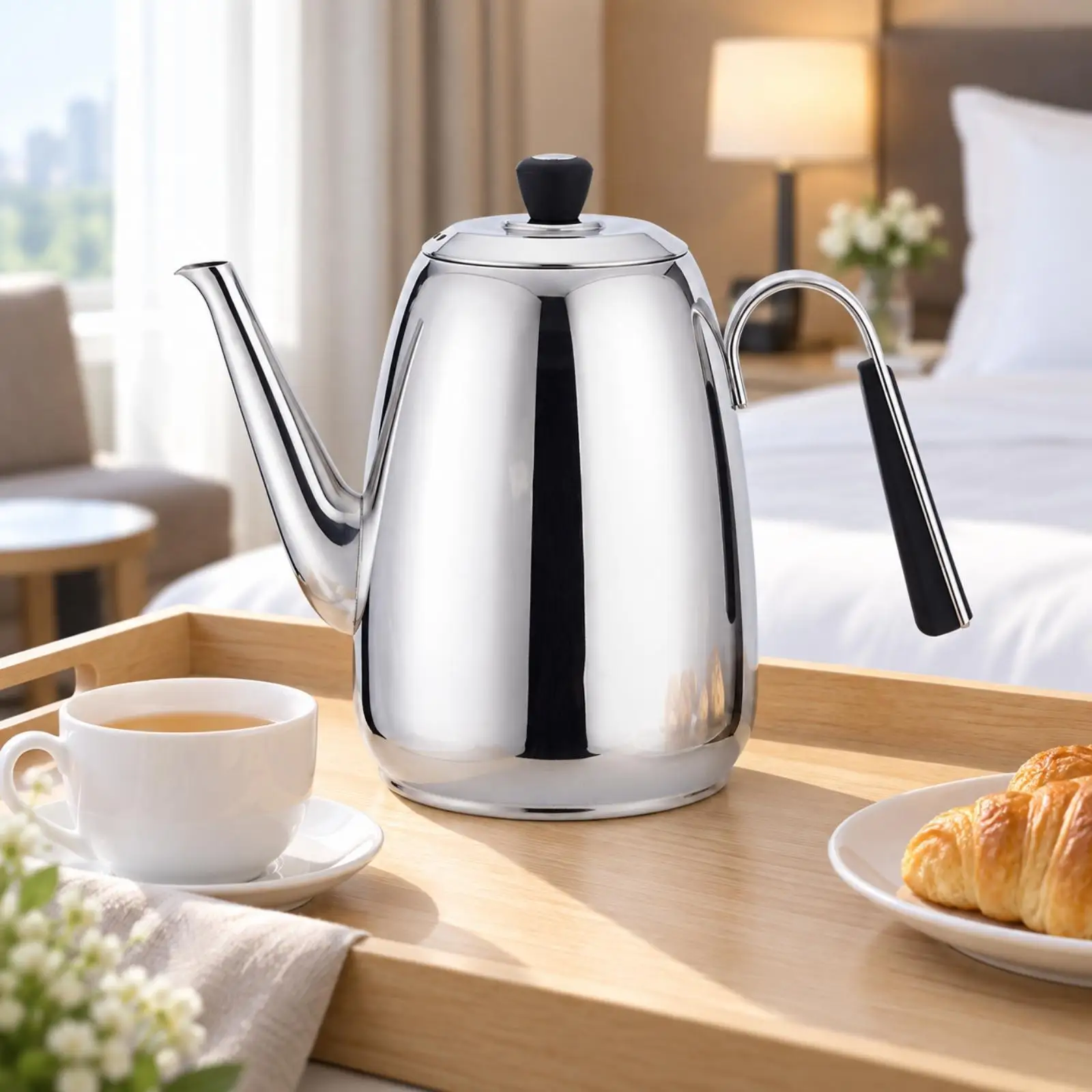 304 Stainless Steel Kettle Long Spout Stainless Steel Tea Kettle Rust-Resistant Easy to Clean for Kitchen, Dining Room